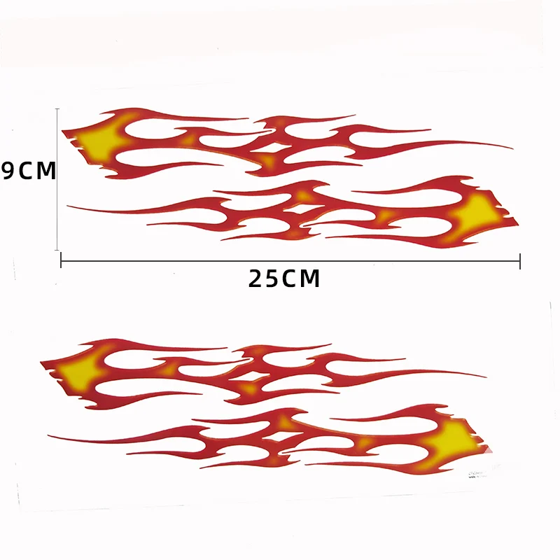 2 Sheet 25CM Flame Fire Sticker For Car Motorcycle Helmet Sticker Chopper Dirt Bike ATV Bike Scooter Sticker Car Accessories