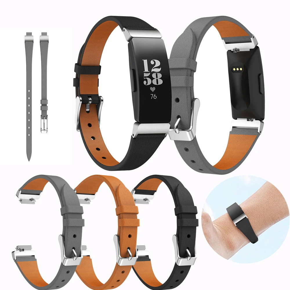 fashion Leather bands Straps for Fitbit Inspire/Inspire HR Smart Watch Band Wrists Bracelet Replacement Strap for Fitbit Inspire