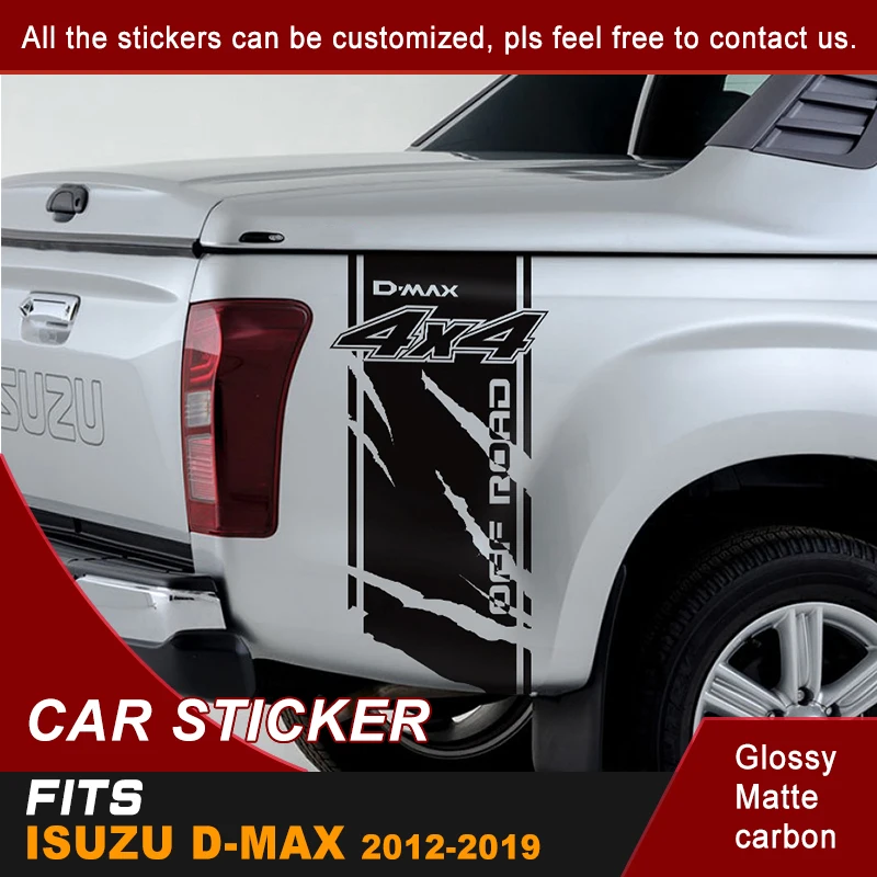 

Fit For Isuzu D-max CABINE CREW Power Paw Stripe Graphic Vinyl Cool Car Sticker Off Road 4X4 Rear Box Bed Fashion Car Decoration