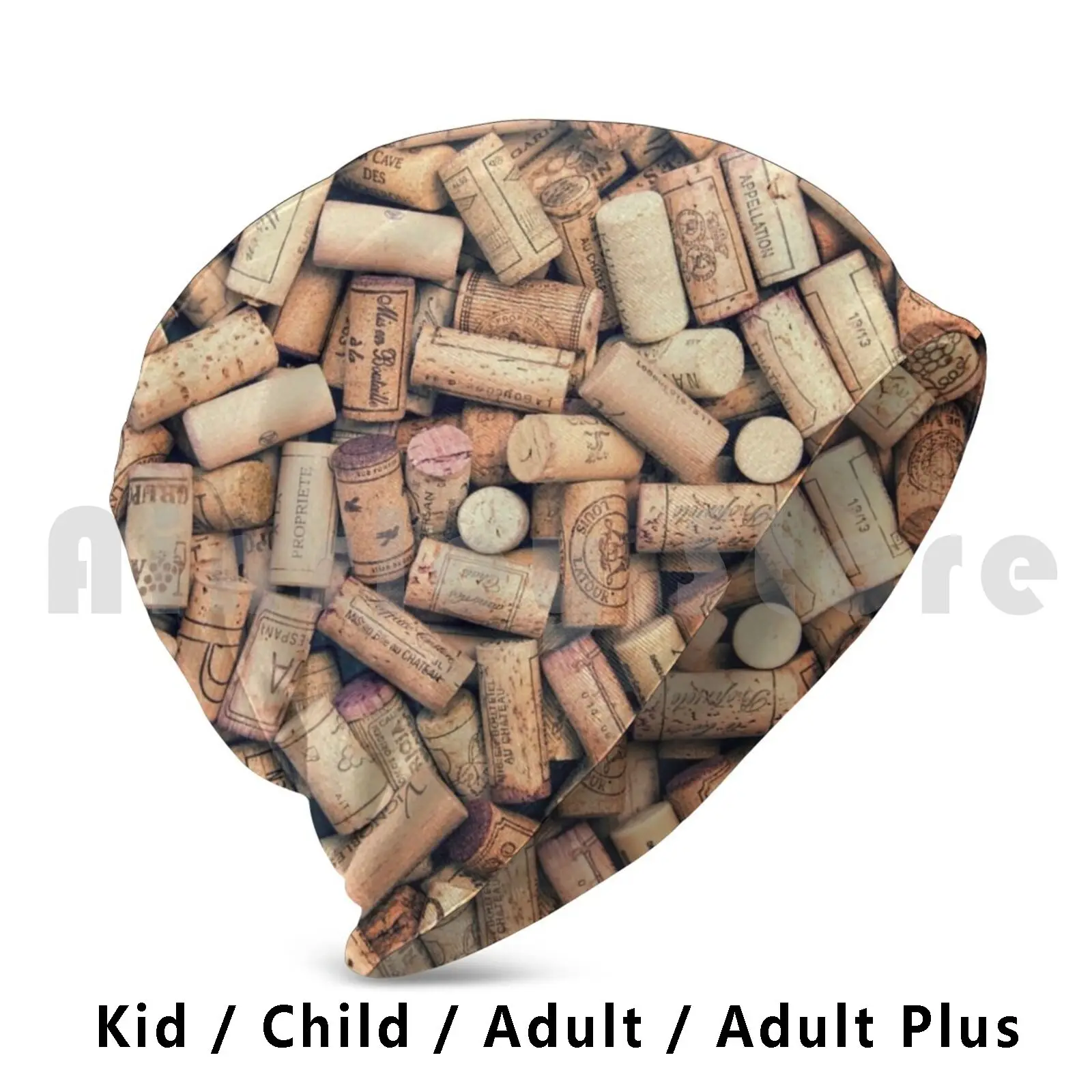 Wine Corks Beanies Pullover Cap Comfortable Wine Corks Collection Kitchen Cellar Stack Pile Many Background French