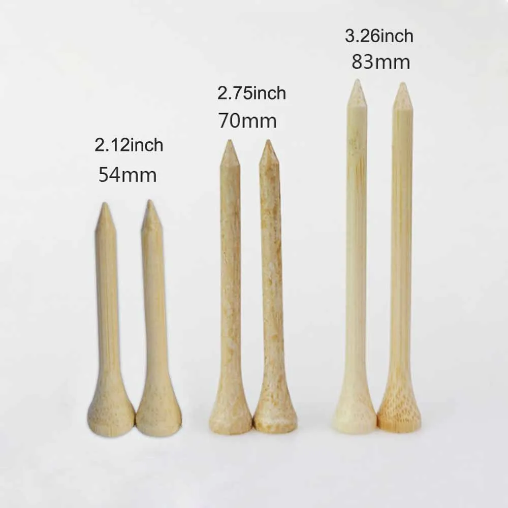 300/100Pcs Professional Unbreakable Nature Bamboo Golf Tees Stronger than Wood Tee Size 54/70/83mm