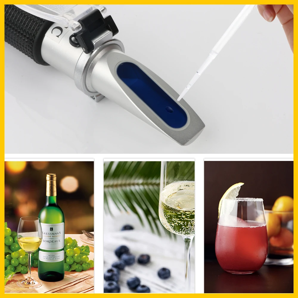 RZ Refractometer Fruit Alcohol Wine Tester Sugar Brix 0~32% Juice Wine Refractometer Alcohol 0~26% Handheld Tool Hydrometer