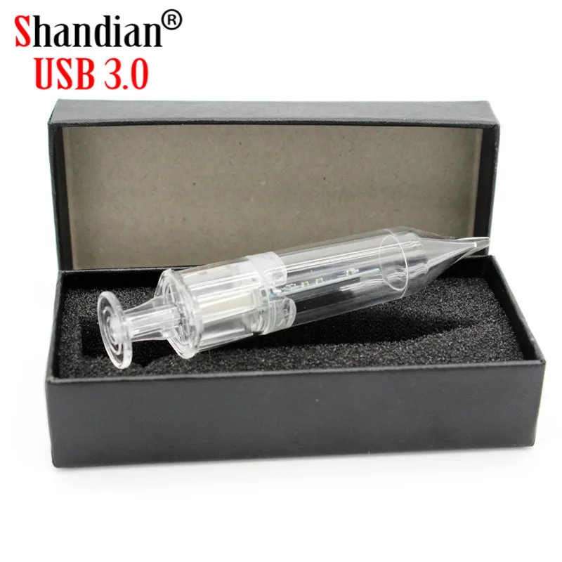 Shandian usb 3.0 venda quente de armazenamento externo seringa médica pendrive 4gb 8gb 16gb 32gb 64gb vara memória u disco