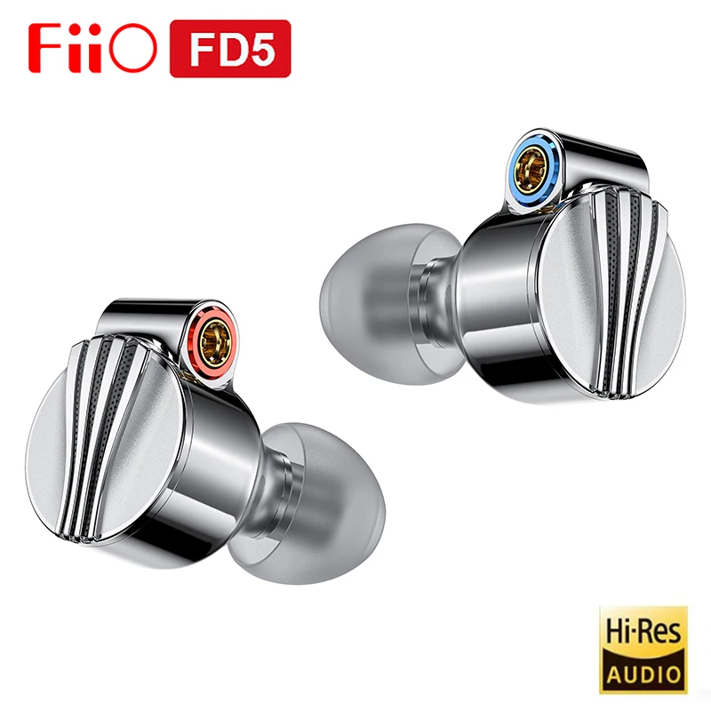 Fiio FD5 Beryllium Coated Dynamic In-Ear Monitors Earphone with 2.5/3.5/4.4mm Interchangeable Sound Tubes and MMCX Audio