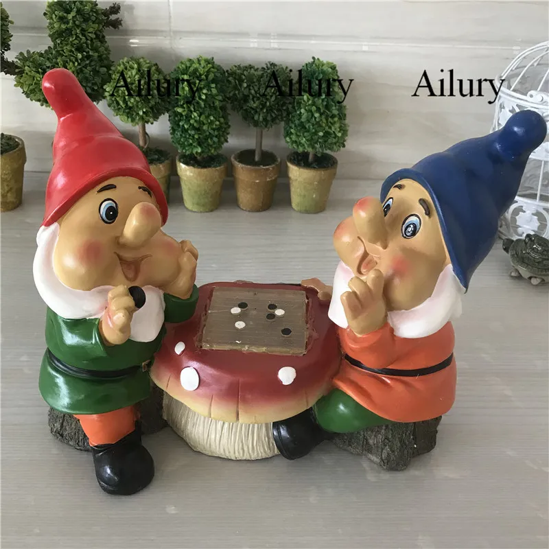 Outdoor Chess Cute Dwarf Resin Ornaments,Home Character Garden Forest Landscape Cartoons