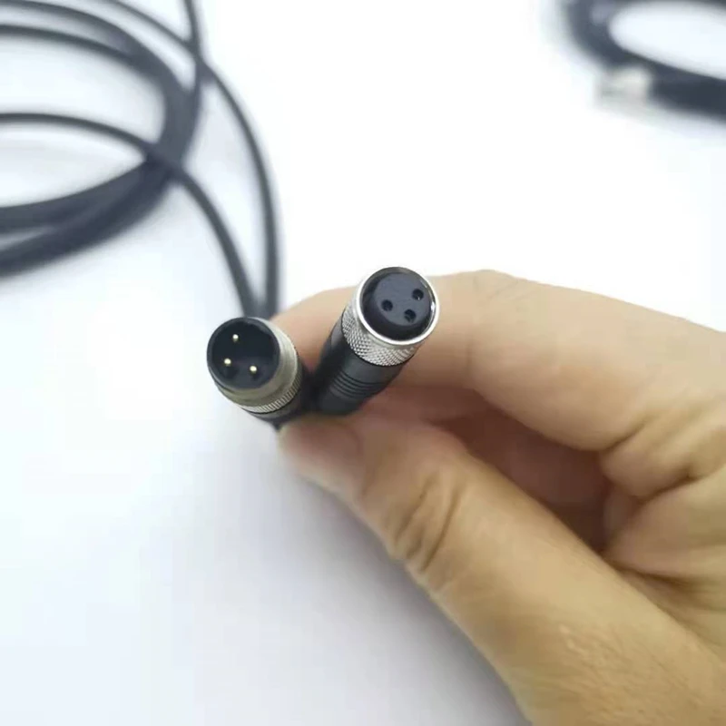 high quality m8 double side connector straight 3 pin 4 pin male to female 2m pvc cable male to male plug