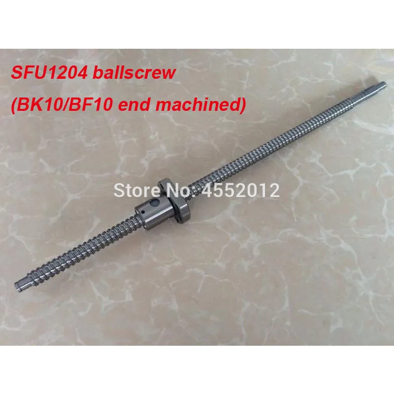 SFU1204 Ballscrew Set : 12MM Ball screw SFU1204 200 300 400 500 600 mm end Machined + Ball Nut + BK10 BF10 Support for cnc parts