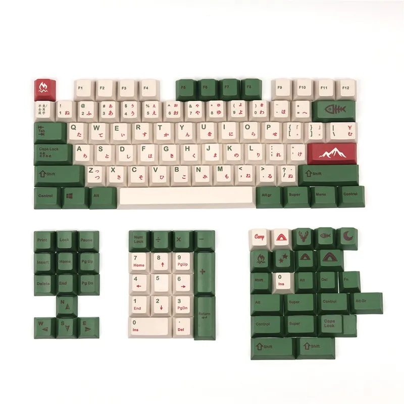 

Camping Keycaps Cherry Profile Japanes DYE Sub Small Sets PBT Keycap 2.25U 2U 1.75U Shift 6.25U Spacebar For Mechanical Keyboard