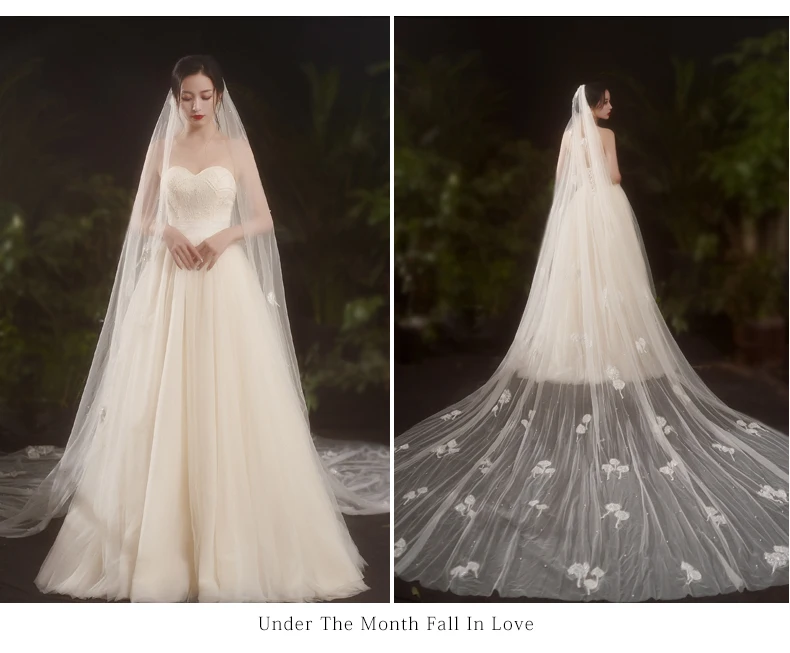 

Hot Sale Wholesale One-Layer Lace + Pear Bridal Veil Wedding Dress Veil