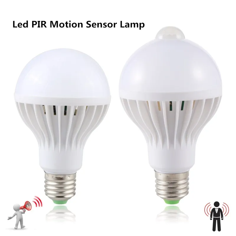 E27 LED PIR Motion Sensor Lamp 3W/5W/7W/9W/12W Super Brightness PIR Infrared Human Body Induction Lamp Bulb Hot Sale