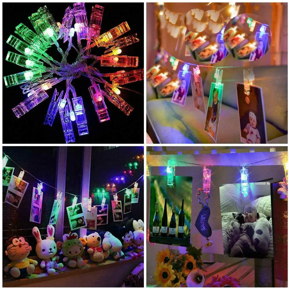 5M 10M LED Photo Clip String Lights Garland Led Light Strings Christmas Fairy Light For Birthday Baby show Outdoor Wedding Decor