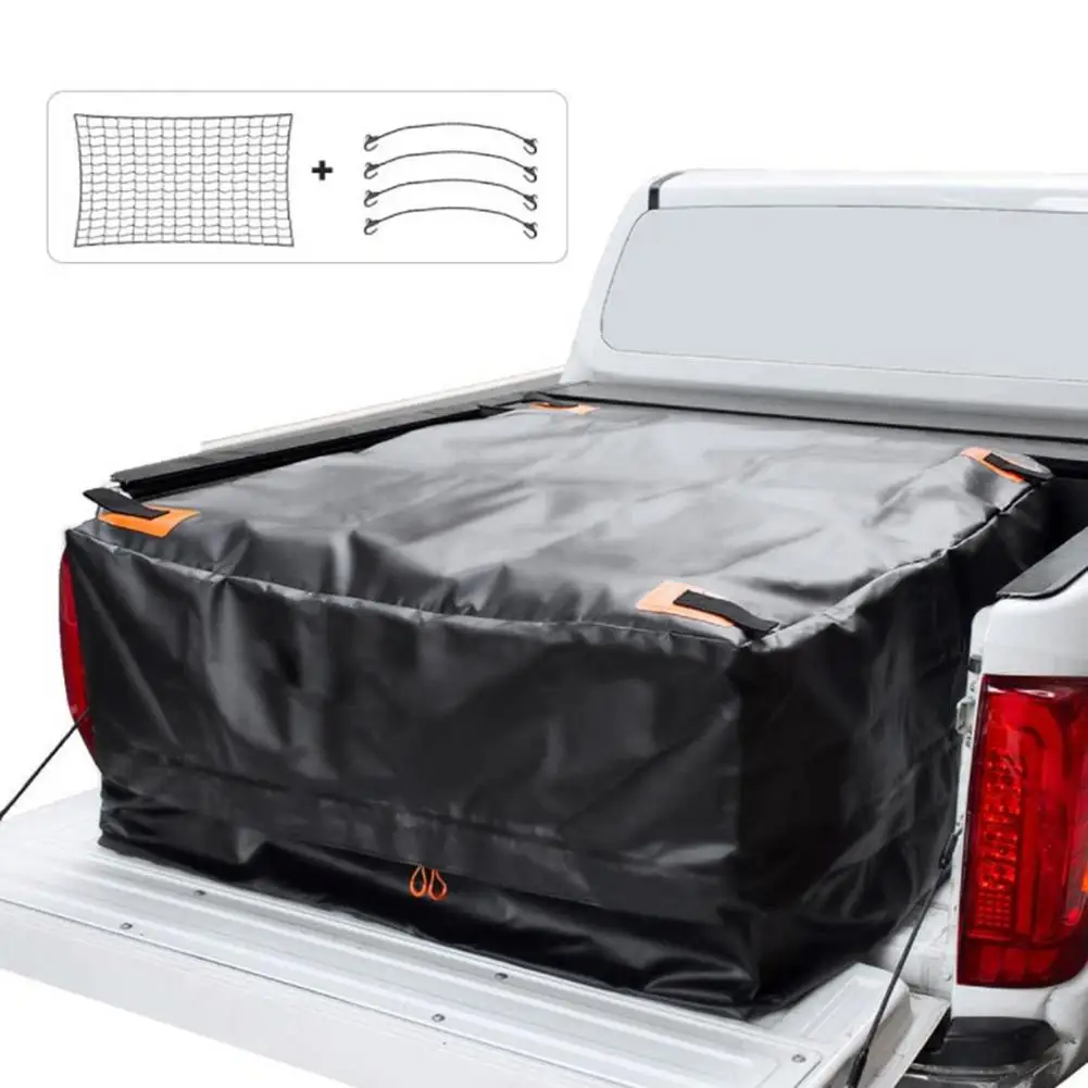 Truck Cargo Bed Bag With 4 Adjustable Elastic Ropes Pickup Truck Roof Bag Easy To Store Water Protective Cargo Bag Car Supplies