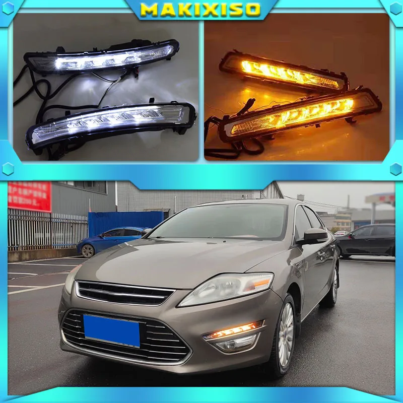 

1Pair For Ford Mondeo Fusion 2011 2012 2013 LED DRL Daytime Running Lights LED Daylight Fog light with yellow