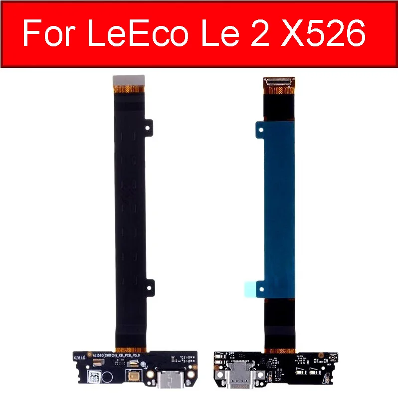 

USB Charger Flex Cable For LeTV LeEco Le 2 X526 Charging Port Dock Connector Flex Cable With Microphone Repair Parts