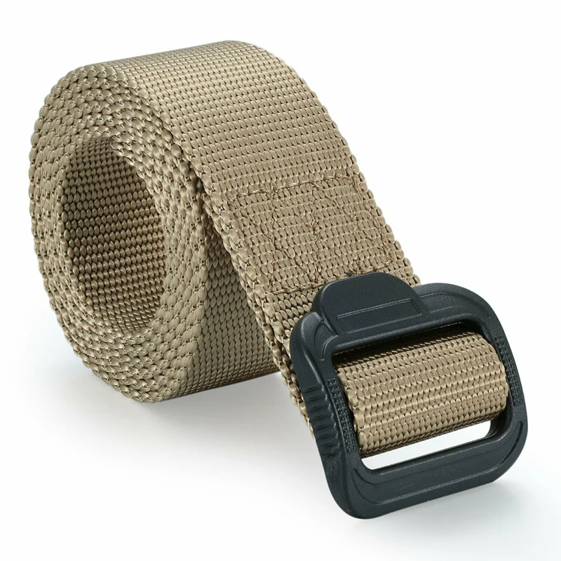 Herenriemriemen Verstelbare tactische riem Taille met voor plastic gesp Outdoor Travel Combat Canvas tailleband