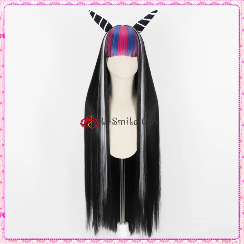 Danganronpa V3: Killing Harmony Mioda Ibuki-pelucas de Cosplay de 100cm de largo, pelo sintético resistente al calor + gorro de peluca