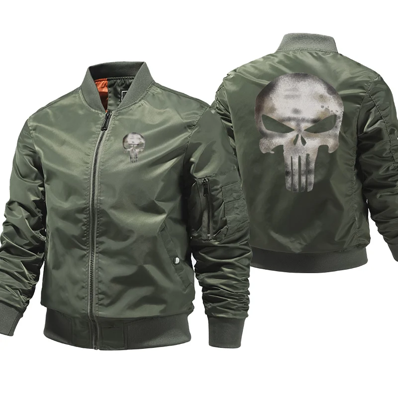 Fashion Skull LOOK Jacket Thick Bomber Jacket Men Windproof Ma-1 Air Thick Pilot Jacket Baseball Zipper ceketler casacas Coats