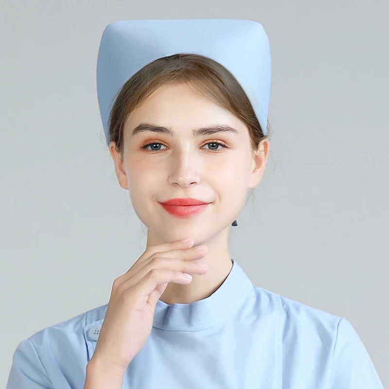 Casquette d'allaitement à queue d'hirondelle pour femmes, chapeau de laboratoire blanc rose bleu