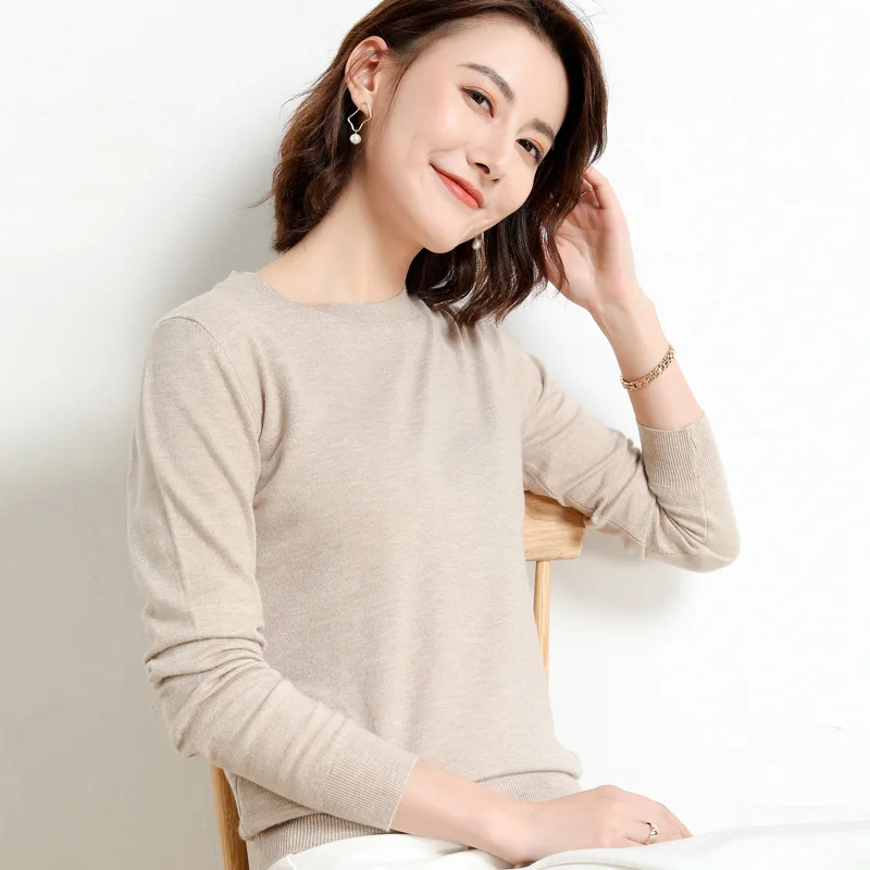 Women Sweater O-neck Spring Autumn Basic Pullover Warm Winter Casual Woman Jumpers Korean Fashion Knitted Bottoming Shirt 2022