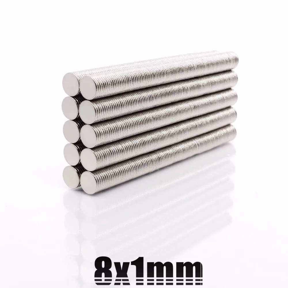 10/50/100/200/500 Pcs 8x1 Neodymium Magnet 8mm x 1mm N35 NdFeB Round Super Powerful Strong Permanent Magnetic imanes Disc 8x1