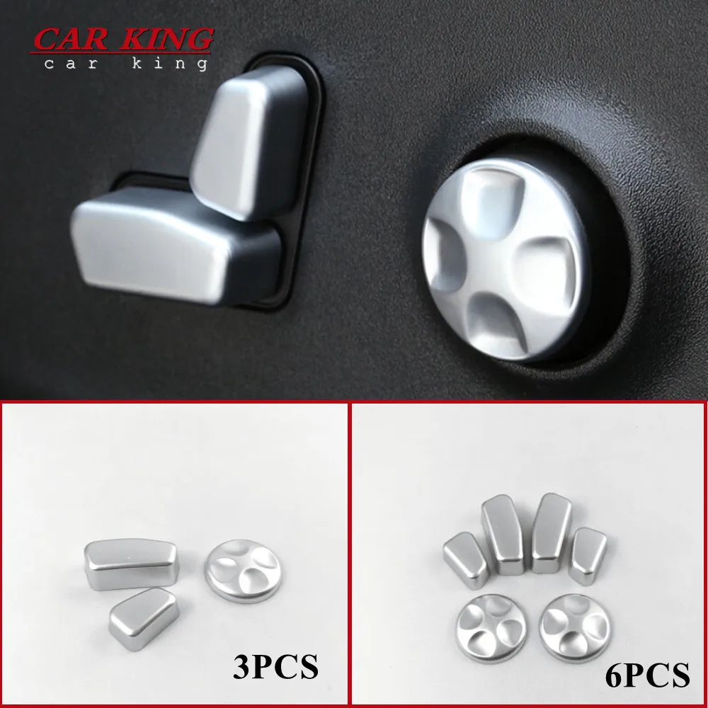 

Car Cover Detector ABS Chrome Seat Adjustment Knob Button Switch Trim Accessories 3/6pcs For Jeep Compass 2017 2018 2019 2020