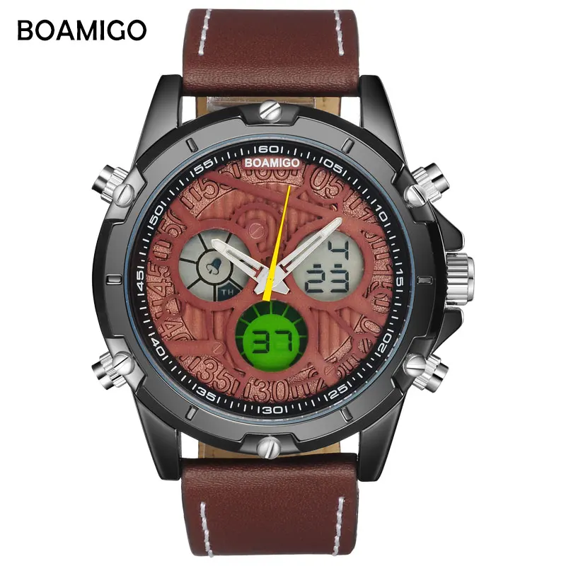 

BOAMIGO Brand Sports watches for Man fashion LED Quartz Chronograph sport Waterproof watch relogio masculino