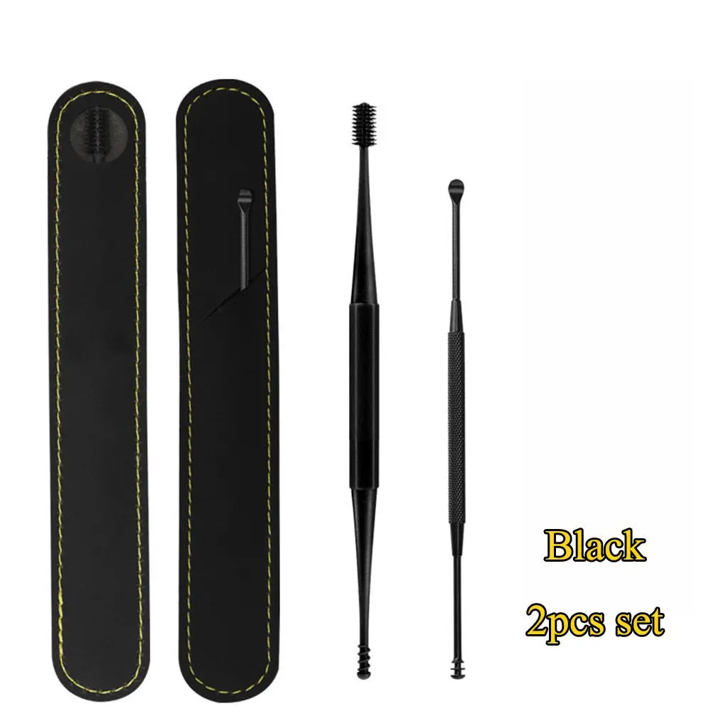 Cleaning Artifact Ear Pick Ear Wax Curette Remover Silicone Ear Cleaner Spoon ​Spiral Clean Tool Double-ended