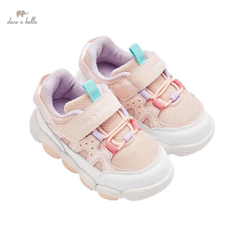 

DB1220471 Dave Bella spring fashion baby girls patchwork shoes cute children girl sneaker