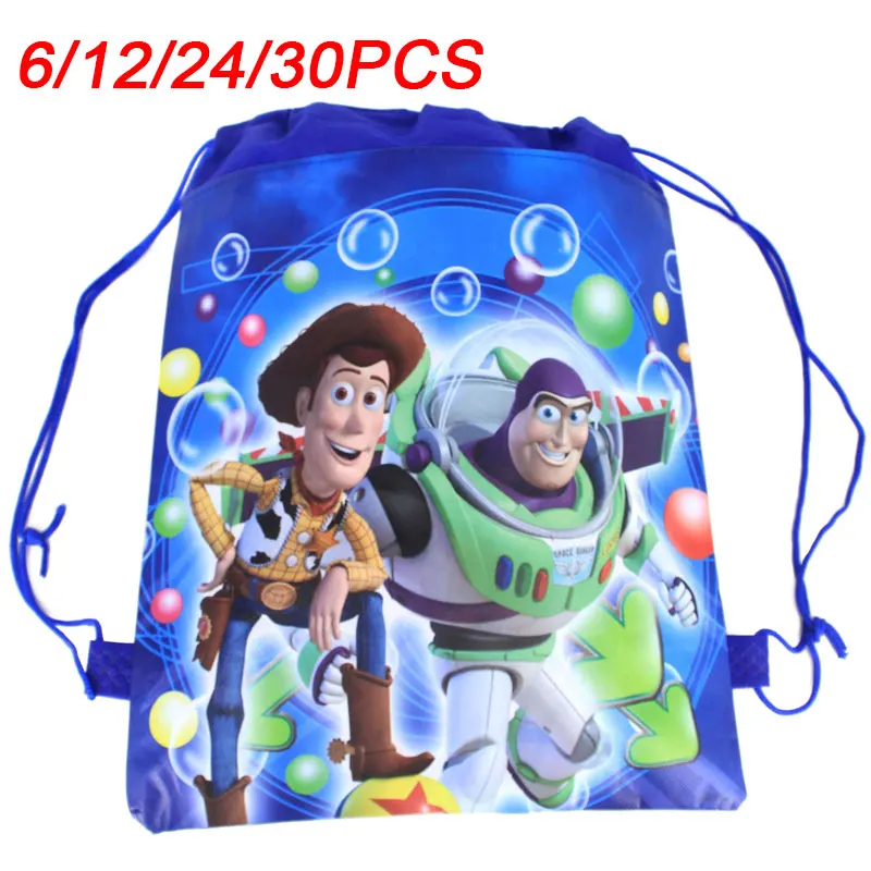 Happy Toy Story sacchetti regalo con coulisse borsa in tessuto Non tessuto zaino decorazione di compleanno per neonato bomboniere forniture regalo