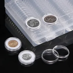 Coin Storage Box Coin Holder Case Plastic Storage Organizer Box With100 Pieces 30mm Coin Capsules For Coin Collection New