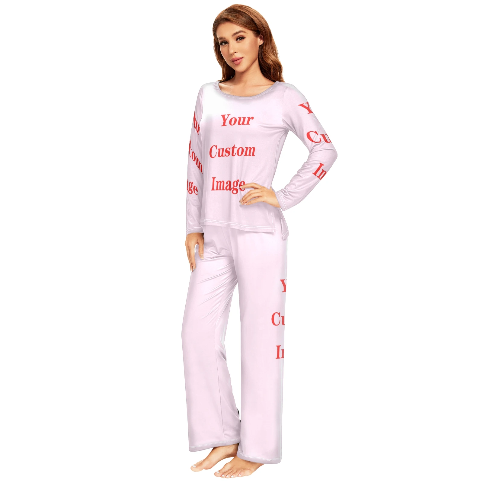 New Custom Pattern Pajamas Sets Spring Autumn Women Long Sleeve Sleepwear Suit Cute Big Girls Homewear Gift for Female Sleepwear