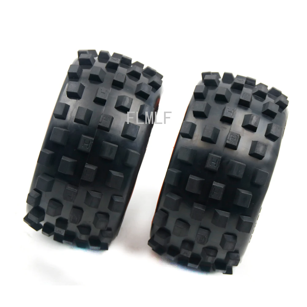 Front and Rear Wheel Tyres Set Fit for 1/5 HPI ROVAN ROFUN KM GTB TS BAJA 5B