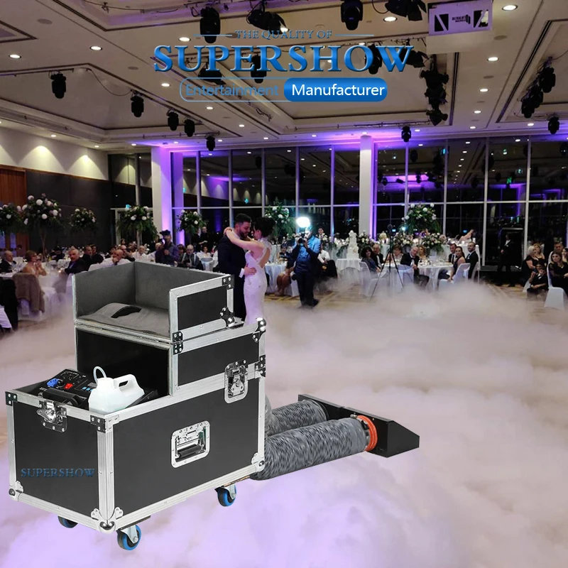 Amazing Great Effect Dmx512 3000W Double Outlet water low fog  machine Led low liquid smoke machine for wedding dj equipment