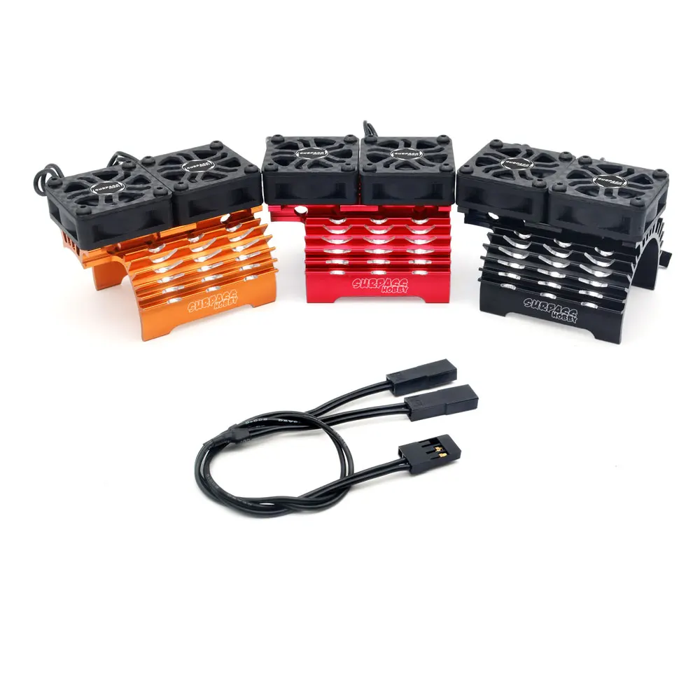 Surpass Hobby 로켓 금속 모터 냉각 팬 40mm 더블 쿨 팬 방열판 1/5 1/8 1/10 RC 자동차 4068 4076 4274 모터