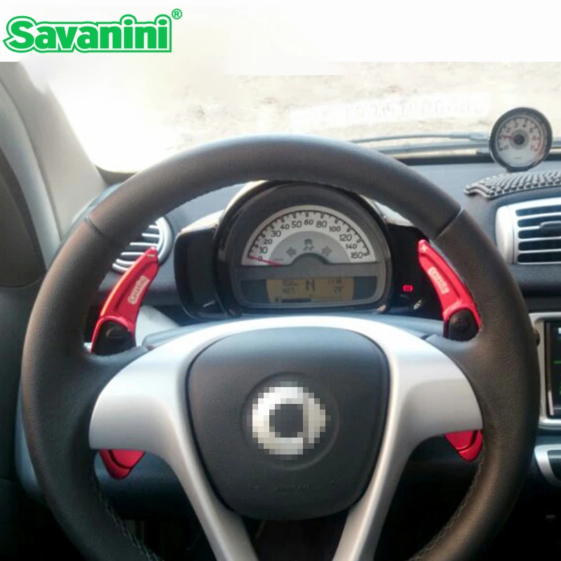 

Savanini Aluminum Steering Wheel Shift Paddle Shifter Extension For Smart Fortwo and Forfour auto car accessories car styling