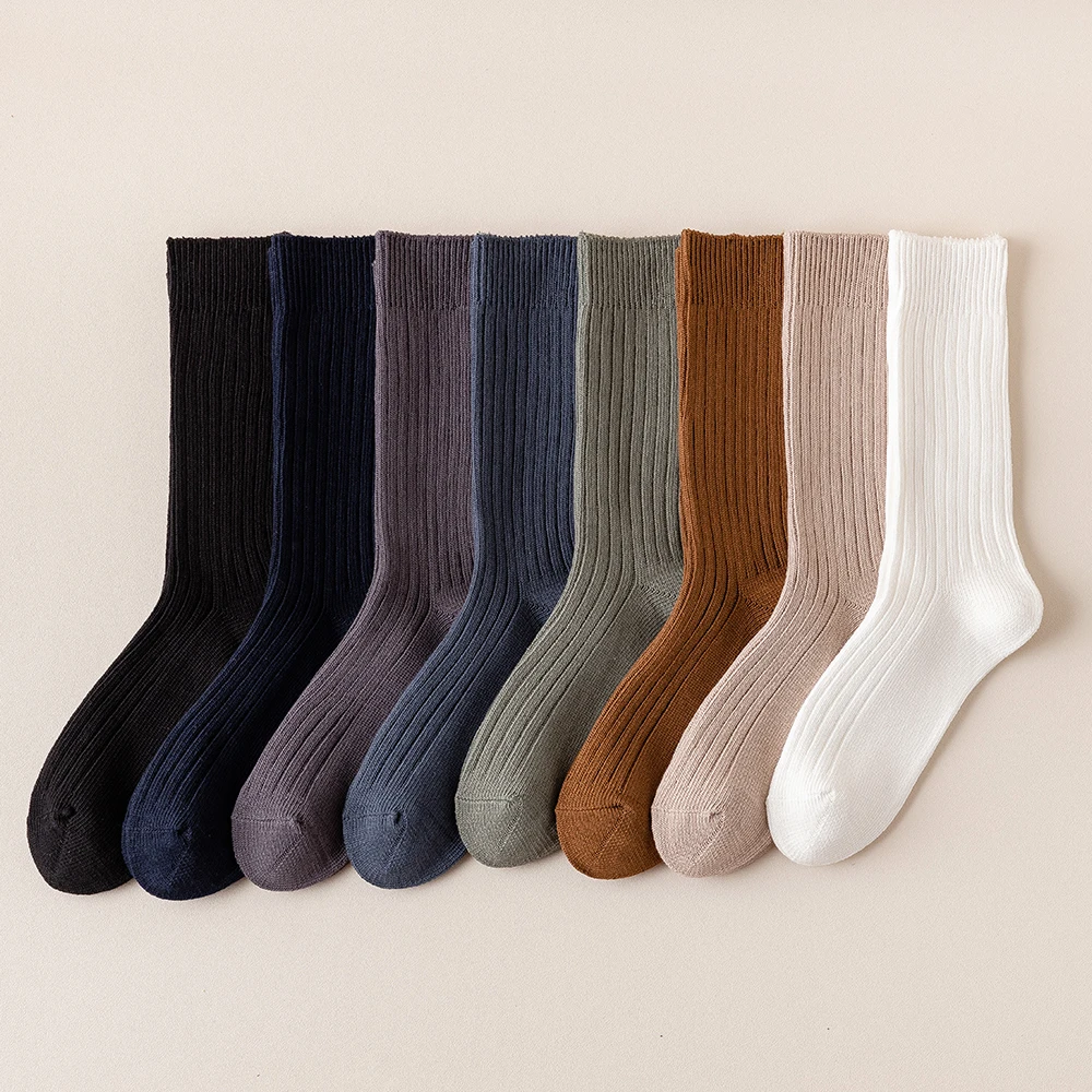 

Men's Socks Autumn Winter Spring Solid Color Leisure Sports Comfortable Breathable Christmas Knitted Fashion In Tube Cotton