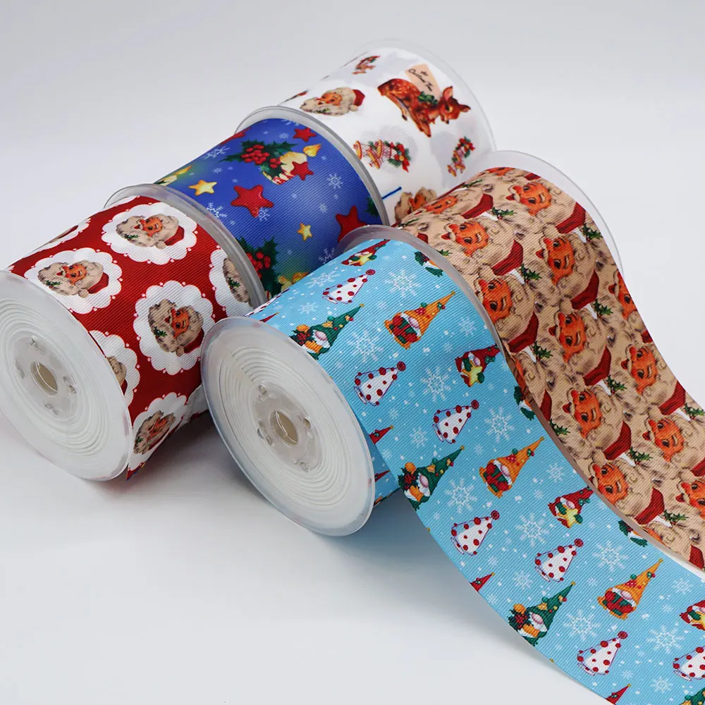 DIY Cartoon Christma Printed Grosgrain Ribbon For Craft Supplies Sewing Accessories 5 Yards, Planar Resins Mold 10 Pieces. 46789