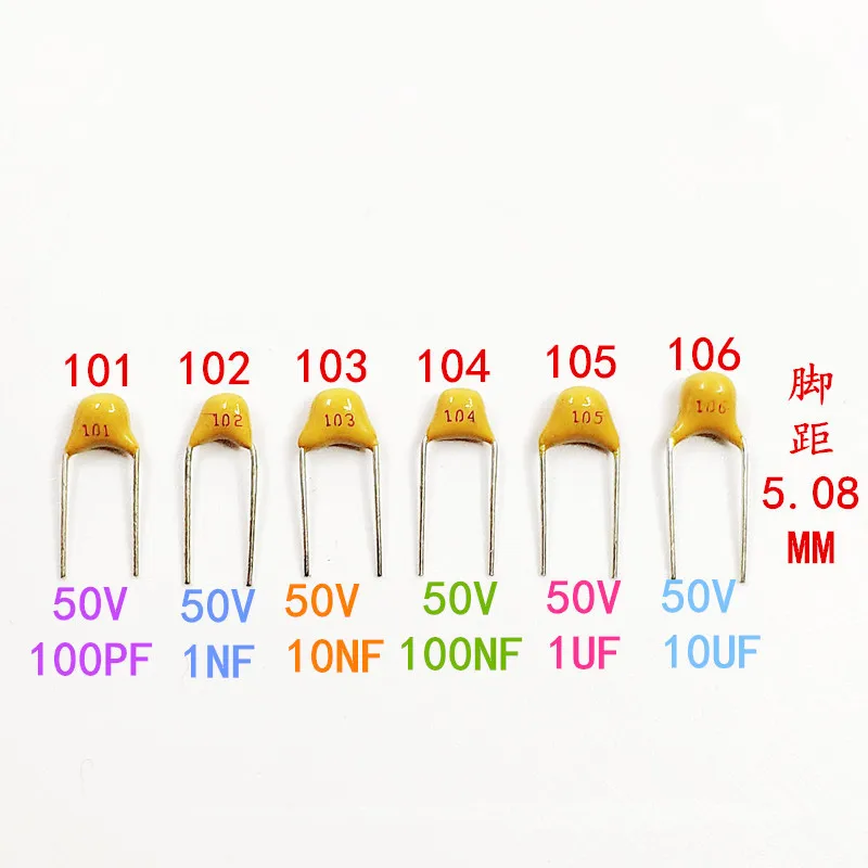 

100PCS monolithic capacitors CT4 104M / 104K 0.1UF / 50V / 100V 100nF ceramic capacitor line