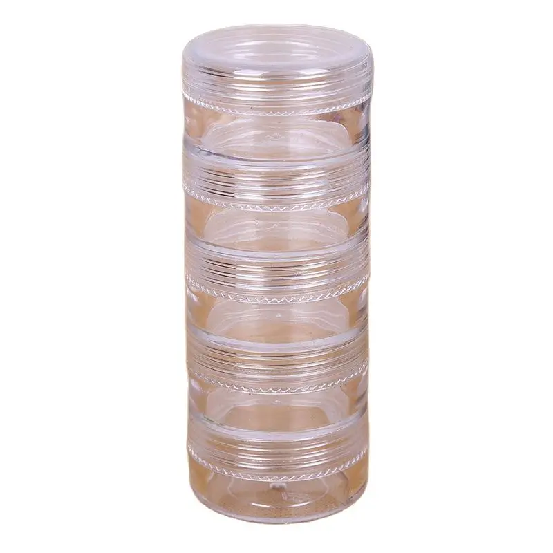 25g clear multi-layer plastic cream jar Cosmetic Nail Rhinestone Flash Powder Storage Filling Container