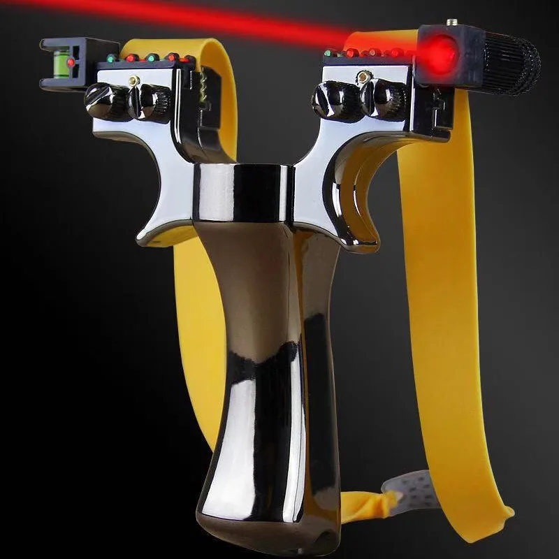 Professional Laser Slingshot With Rubber Band Powerful Shooting Hunting Slingshot Catapult