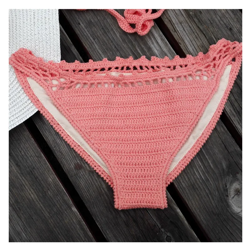 Handmade Swimwear Bikini Botton Crochet Swimsuit Briefs Cotton Beach Wear