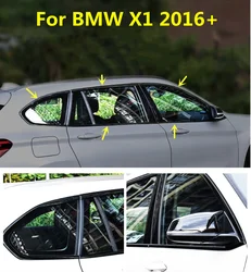 10PCS Black/Silver/Matte Car Door Full Window Frame Sill Molding Trim Cover For 2016 2017 2018 2019 BMW X1 F48 car Accessories