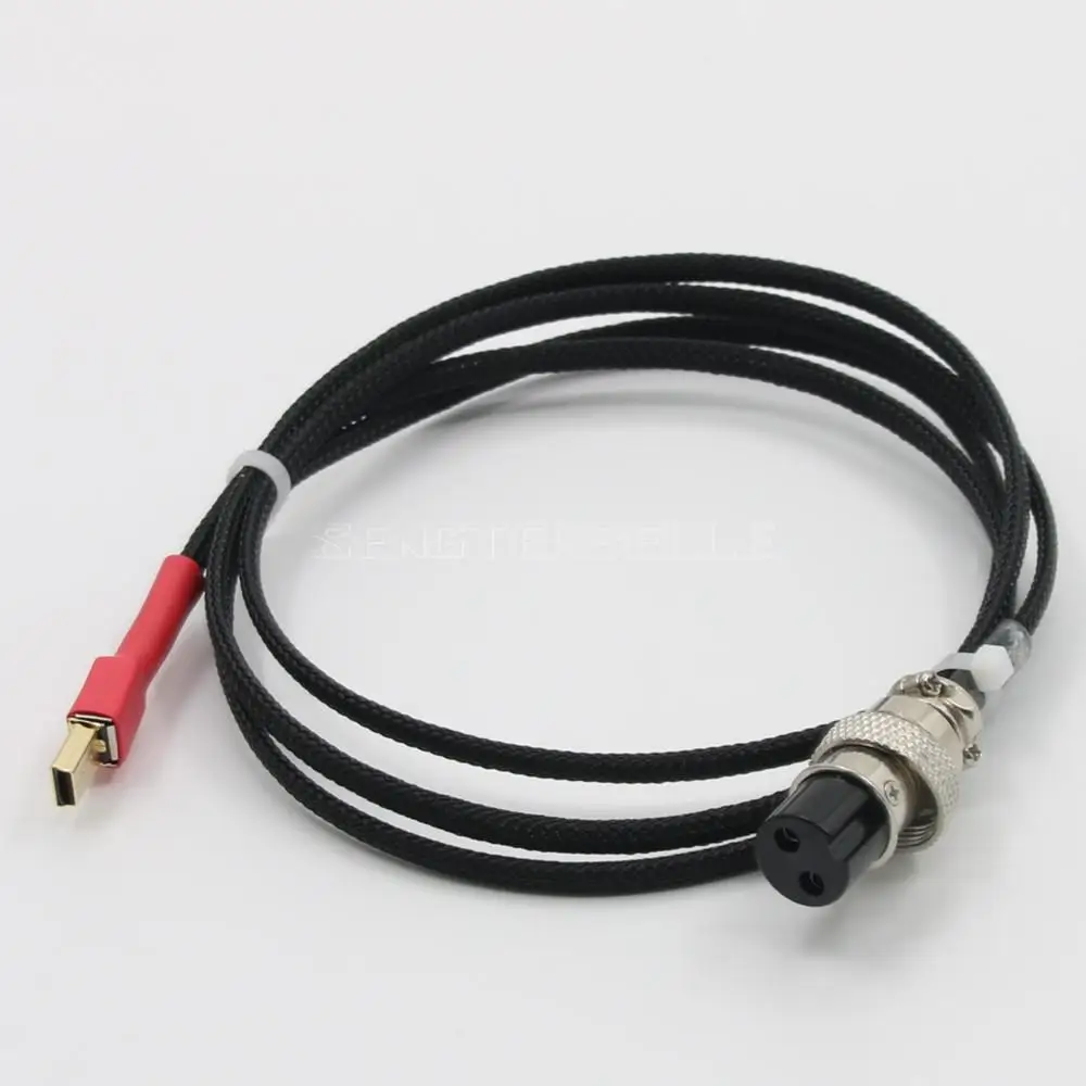 Hand Made 1.2M Hi-End DC Power Supply Cable GX16 2Pin To Mini USB/ Micro USB/Type-C LPS PSU Adapter Cables