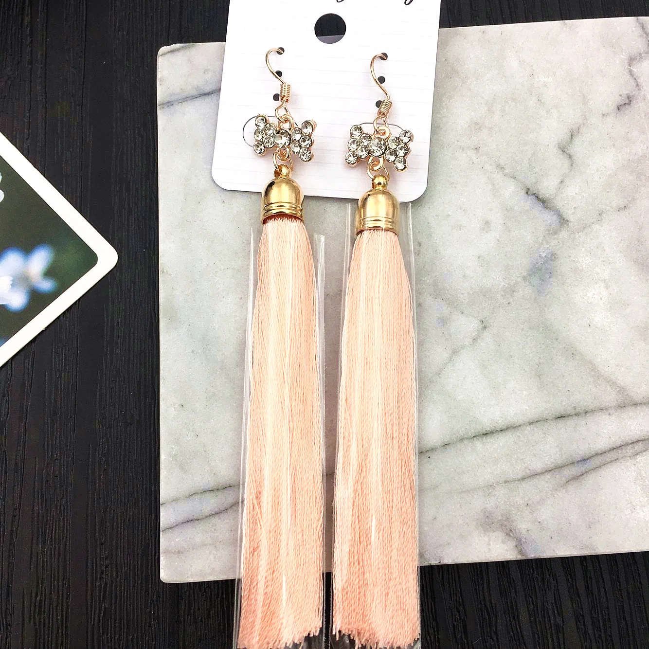 MYDANER  20 Pairs/lots Mixed Wholesale Long Tassel Dangle Earrings for Women Fashion Boho Crystal Hook Earrings Jewelry Bulks