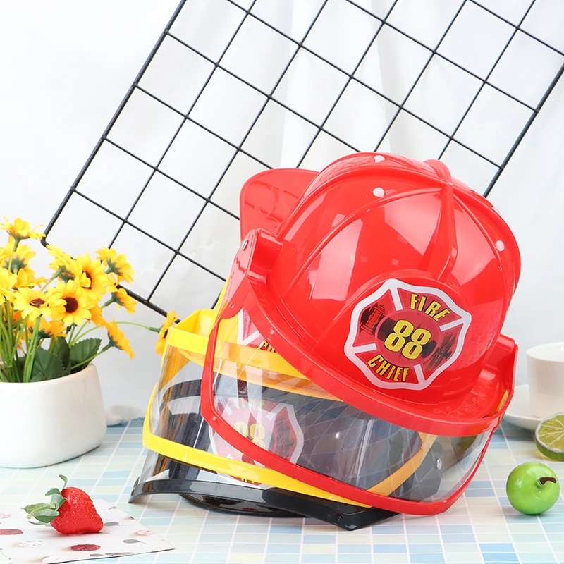 3 Colors Kids Fireman Helmet Firefighter Hats Fancy Dress Accessories Kids Cosplay Party Role Play Toys 