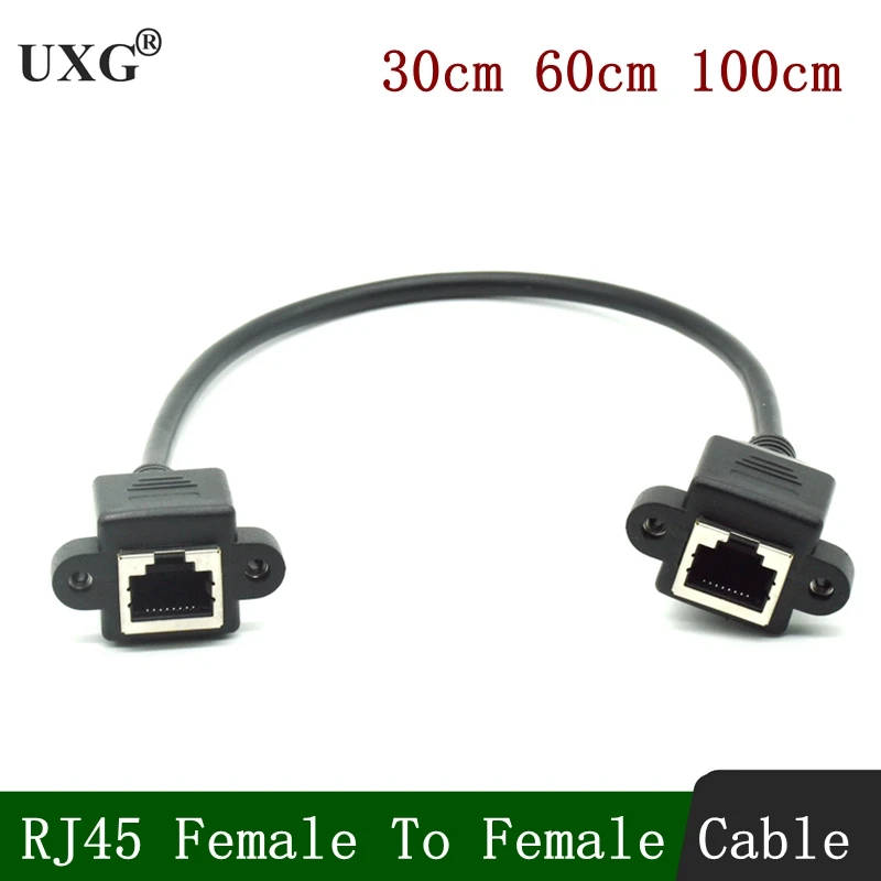 

Cat 5 RJ45 Female To Female Ethernet LAN Network Extension Screw Panel Mount Ethernet Cord Cable Foil Shielded 30cm 60cm