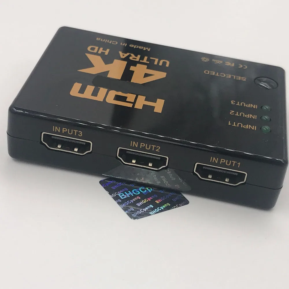 Interruptor Ultra HD 4K HDTV, adaptador divisor de 3 entradas y 1 salida, amplificador de modelo cuadrado, conmutador Triple hembra de alta velocidad