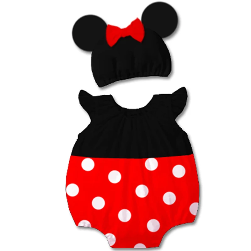 New Cartoon Baby Boys Girls Costume Newborn Mickey Minne Kids Baby Jumpsuit Mickey Stitch Donald Duck Summer Newborn Jumpsuit