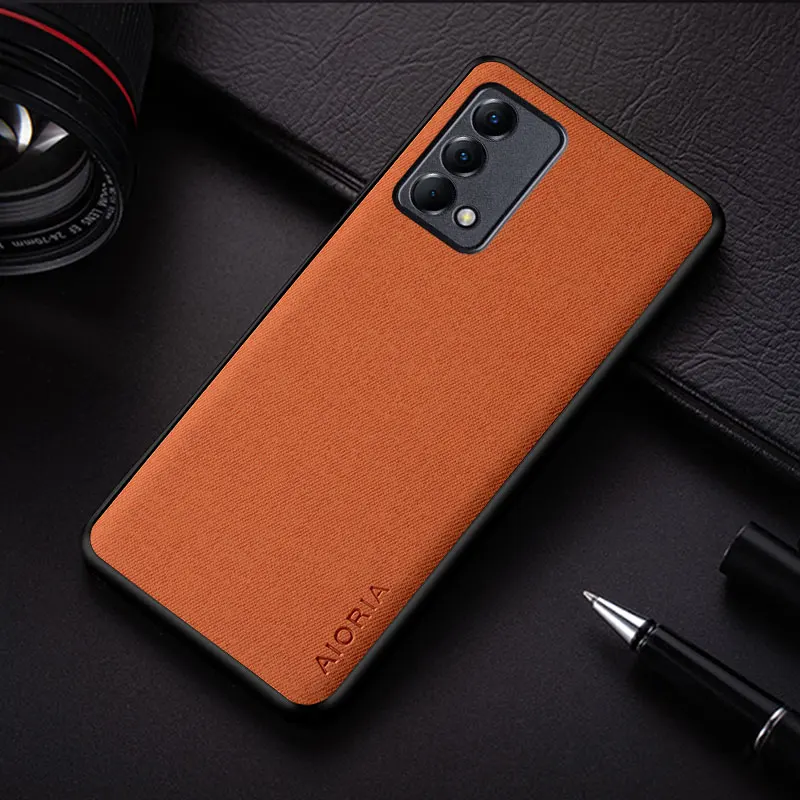 Case for Realme GT Master Edition funda fashion simple design solid color textile Leather shockproof protective Back Cover coque