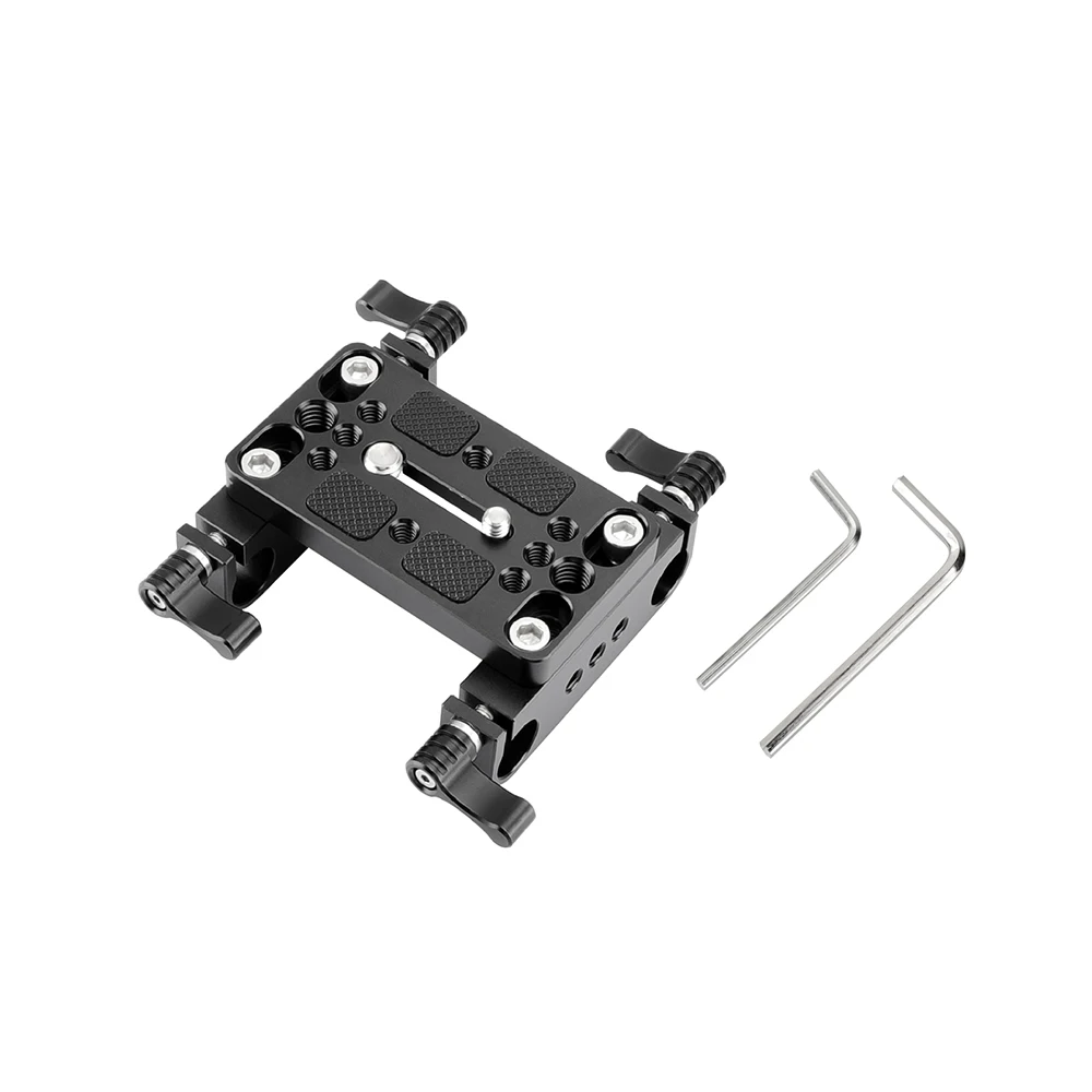 KIMRIG Camera Mounting Plate Tripod Mounting Base Plate With 15mm Rod Clamp Railblock For Rod Support / Dslr Rig Cage